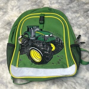 Green Backpack with Tractor Design